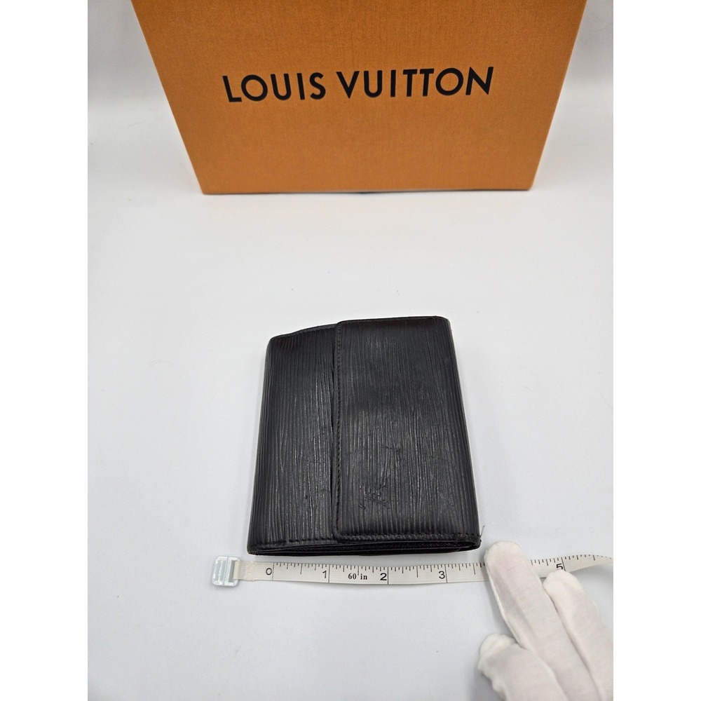 Louis Vuitton Black Epi Leather Compact Bifold Wallet Authentic Designer - Picture 11 of 11
